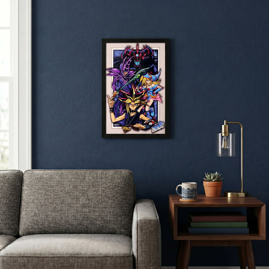 Yu-Gi-Oh! - Gi-Oh - Magicians - 11x17 Faux Matted Print Under Plexi