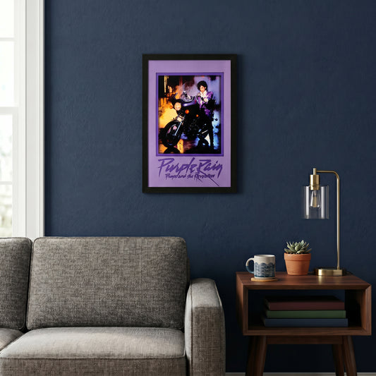 Prince: Purple Rain 11x17 Faux Matted Framed Art Under Plexi Glass