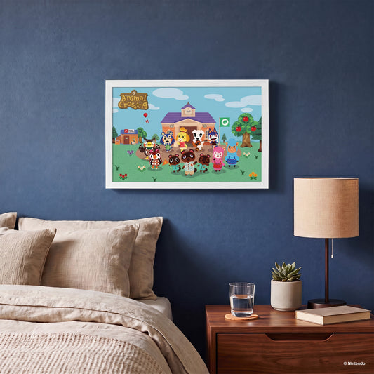 Animal Crossing - Town Square – 11" x 17" Framed Gel-Coat Print