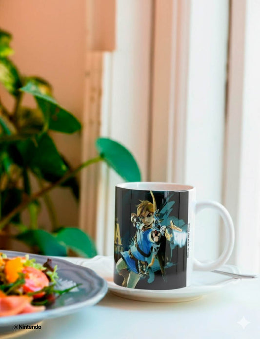 Zelda™: Breath of the Wild Ceramic Mug (11 oz) - Official Nintendo Coffee Cup - lifestyle display