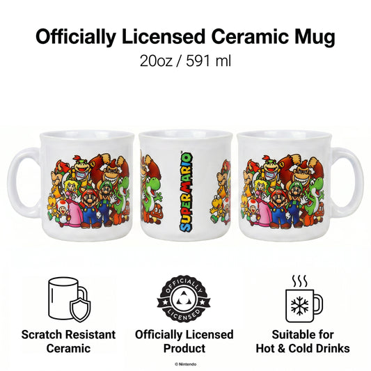 Super Mario - Lineup Camper Ceramic Mug (20oz)