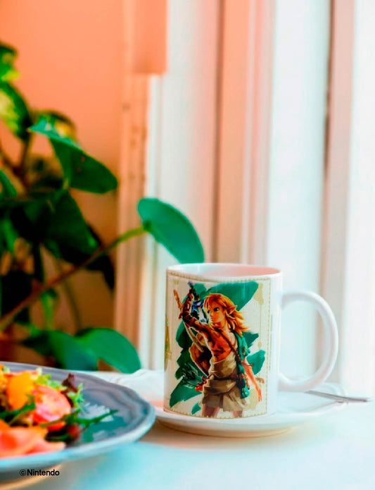 Zelda™: Tears of the Kingdom Link Mug (11 oz) - Official Nintendo Ceramic Cup - lifestyle display