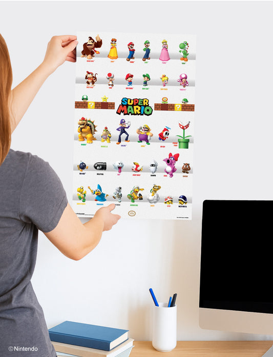 Super Mario™: Group Characters Wall Poster (11x17) - Official Nintendo Decor - lifestyle display