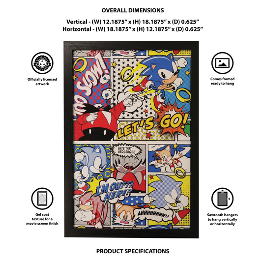 Sonic The Hedgehog - Comic - 11x17 Framed Gel Coat