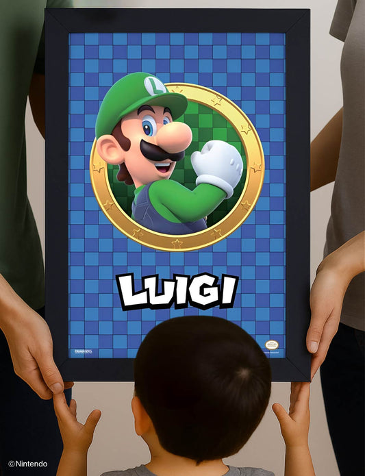 Super Mario™: 3D Port Luigi Framed Art (11x17) - Official Nintendo Wall Decor - lifestyle display