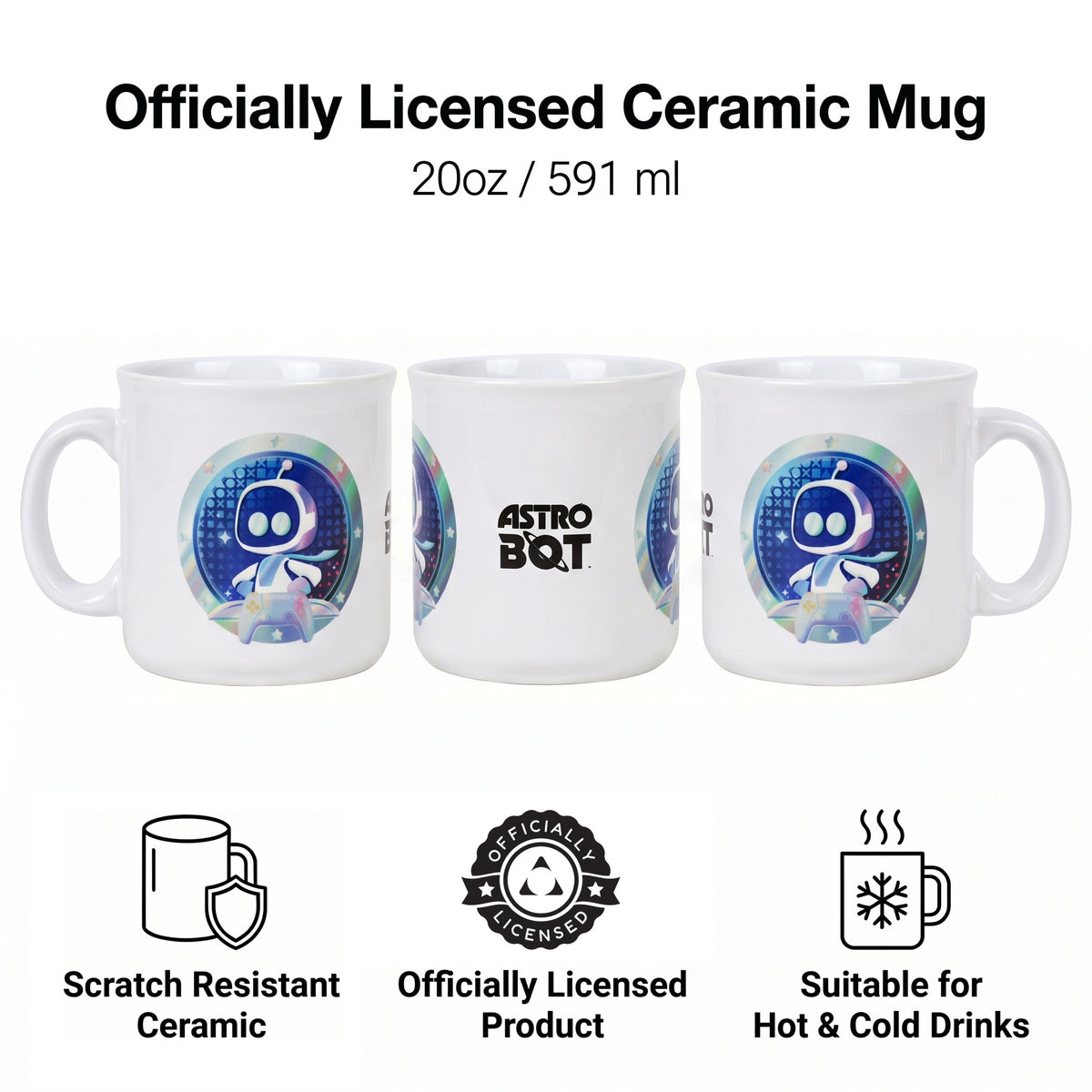 Astro Bot - Badge Astro - Mug de camping 20 oz