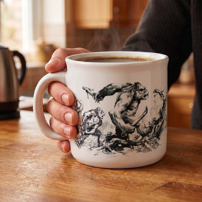 King Kong - Jungle Fight Sketch - 20 Oz Camper Mug