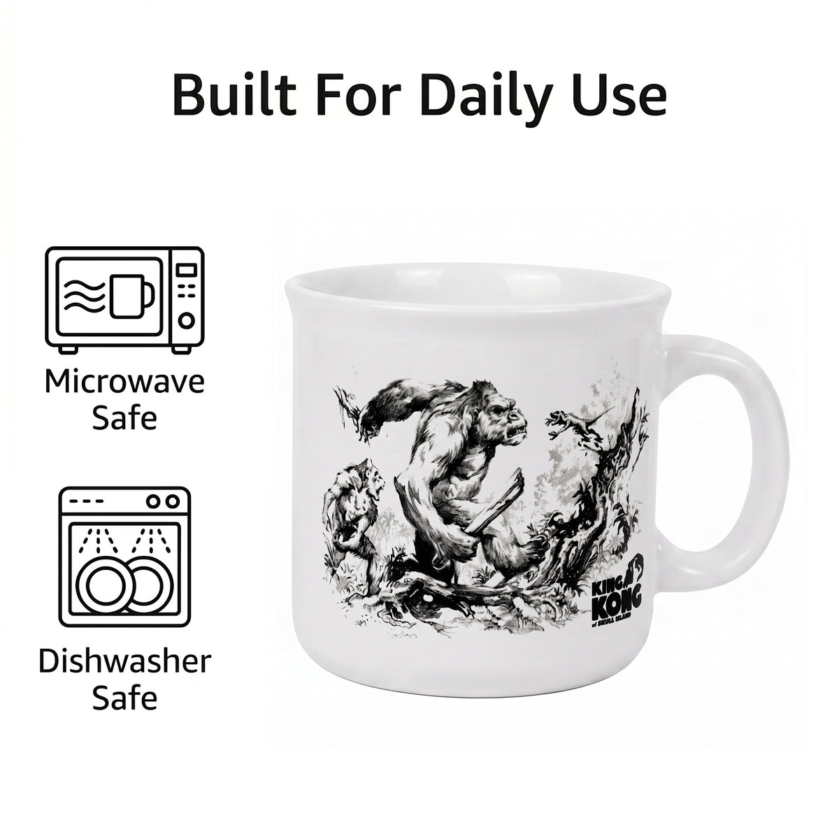 King Kong - Jungle Fight Sketch - 20 Oz Camper Mug