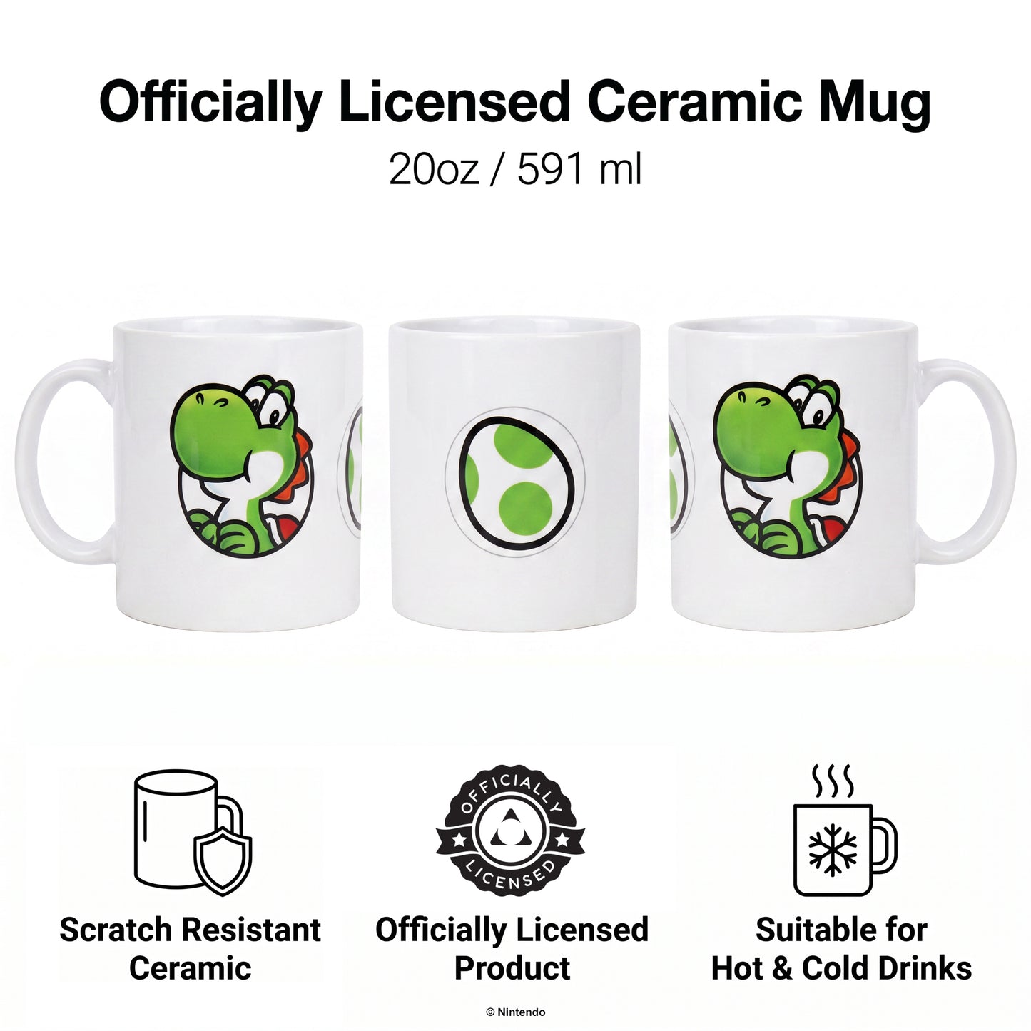 Super Mario - Yoshi Port & Icon - 20 oz Mug
