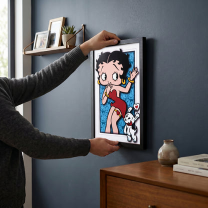 Betty Boop - Dog Love - 11x17 Faux Matted Print Under Plexi