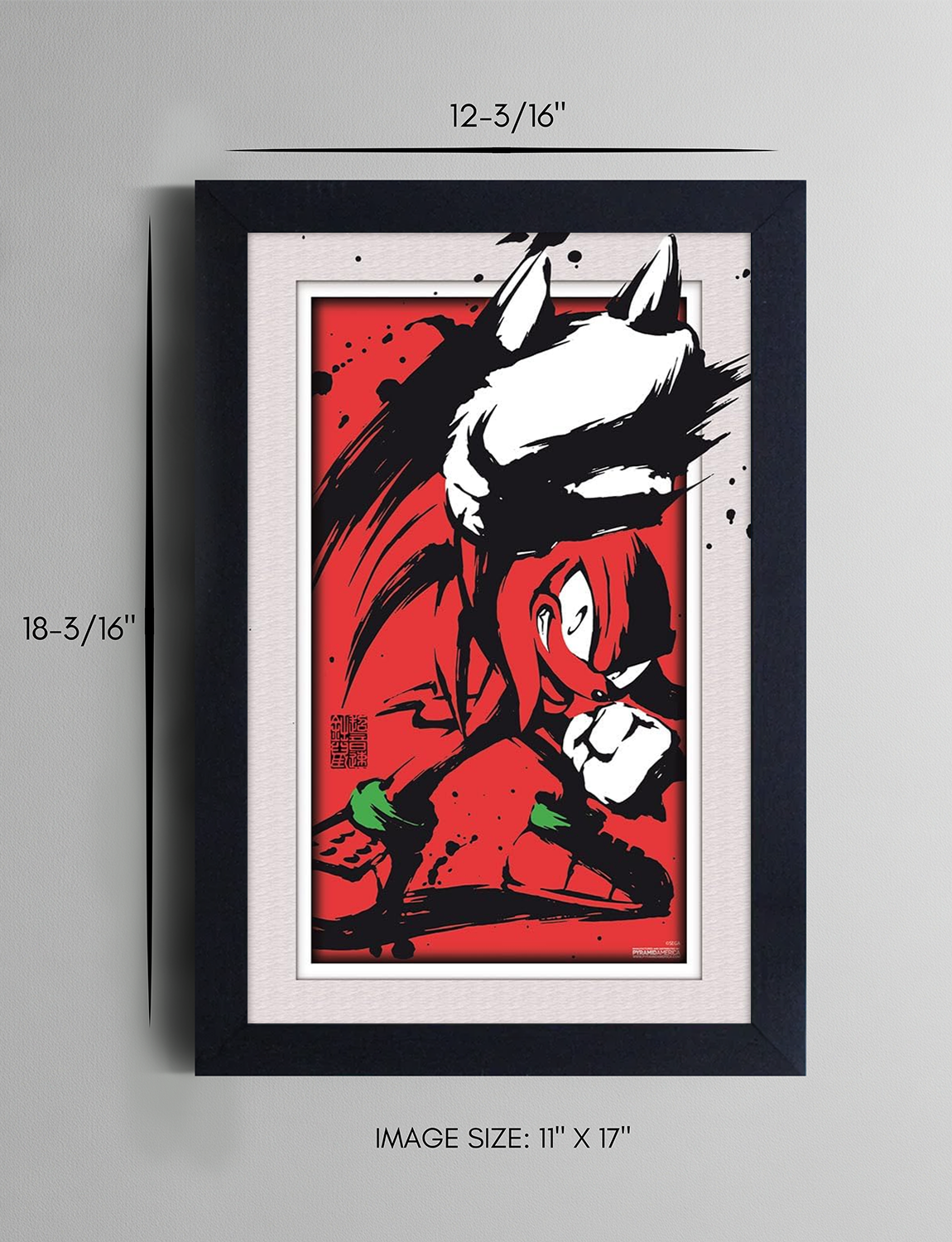 Sonic the Hedgehog™: Knuckles Splatter Framed Art (11x17) - back view