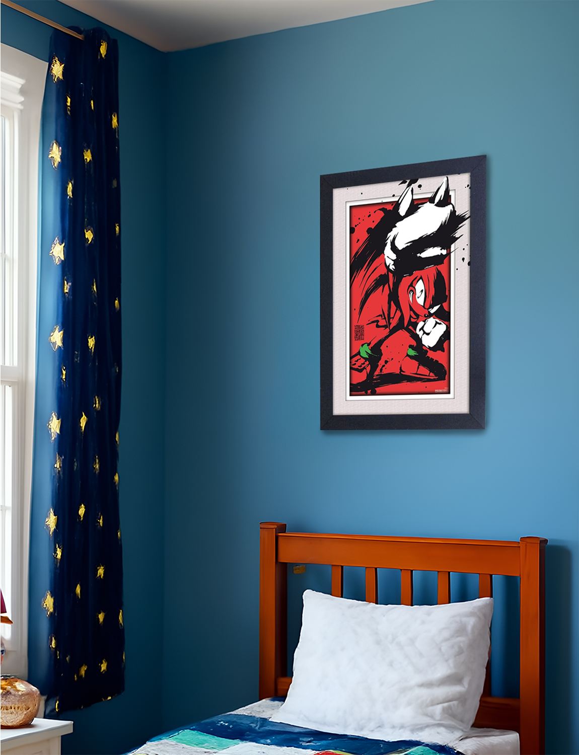 Sonic the Hedgehog™: Knuckles Splatter Framed Art (11x17) - detail close-up
