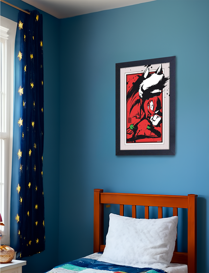 Sonic the Hedgehog™: Knuckles Splatter Framed Art (11x17) - detail close-up