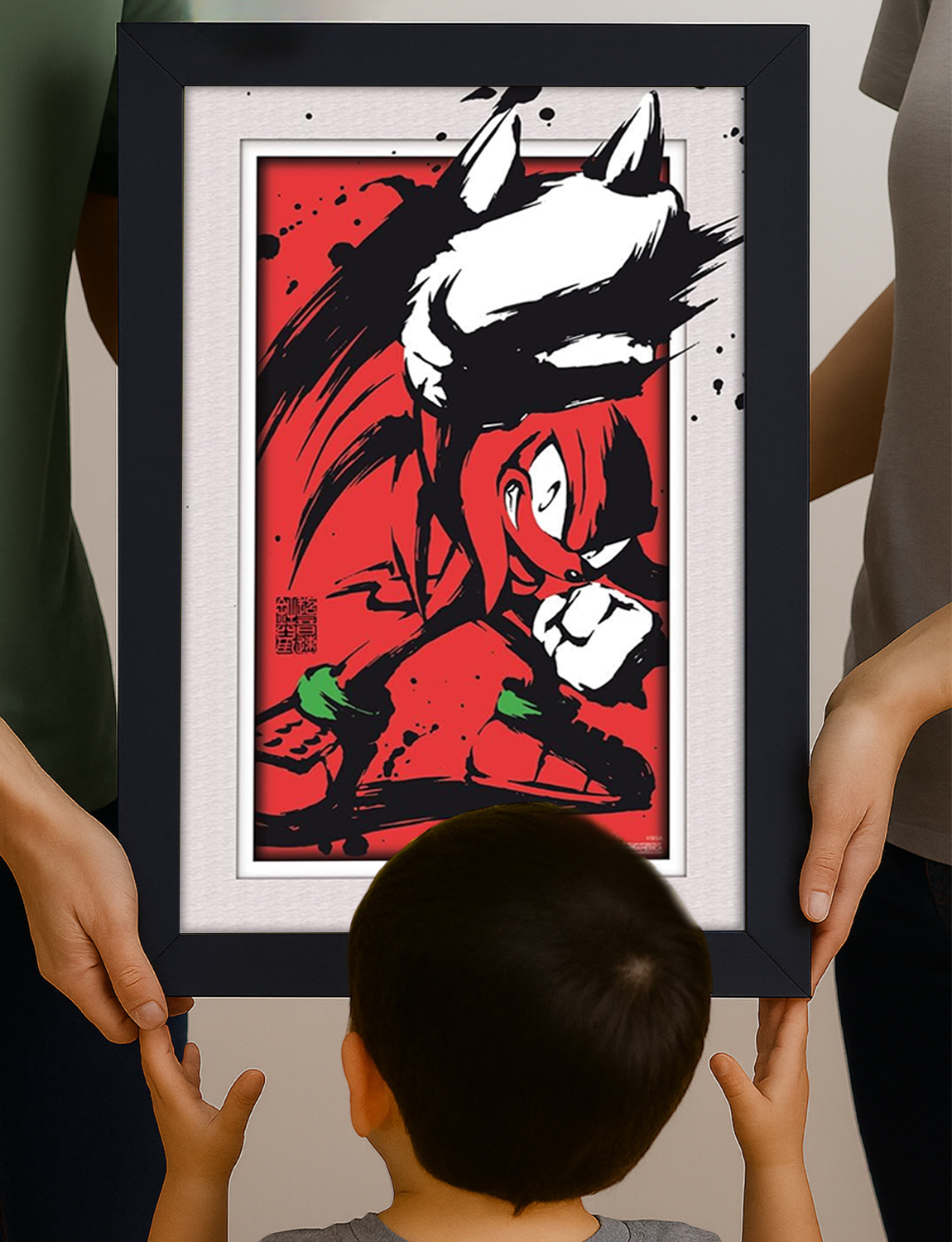 Sonic the Hedgehog™: Knuckles Splatter Framed Art (11x17) - alternate angle
