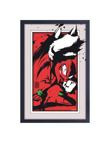 Sonic the Hedgehog™: Knuckles Splatter Framed Art (11x17) - front view