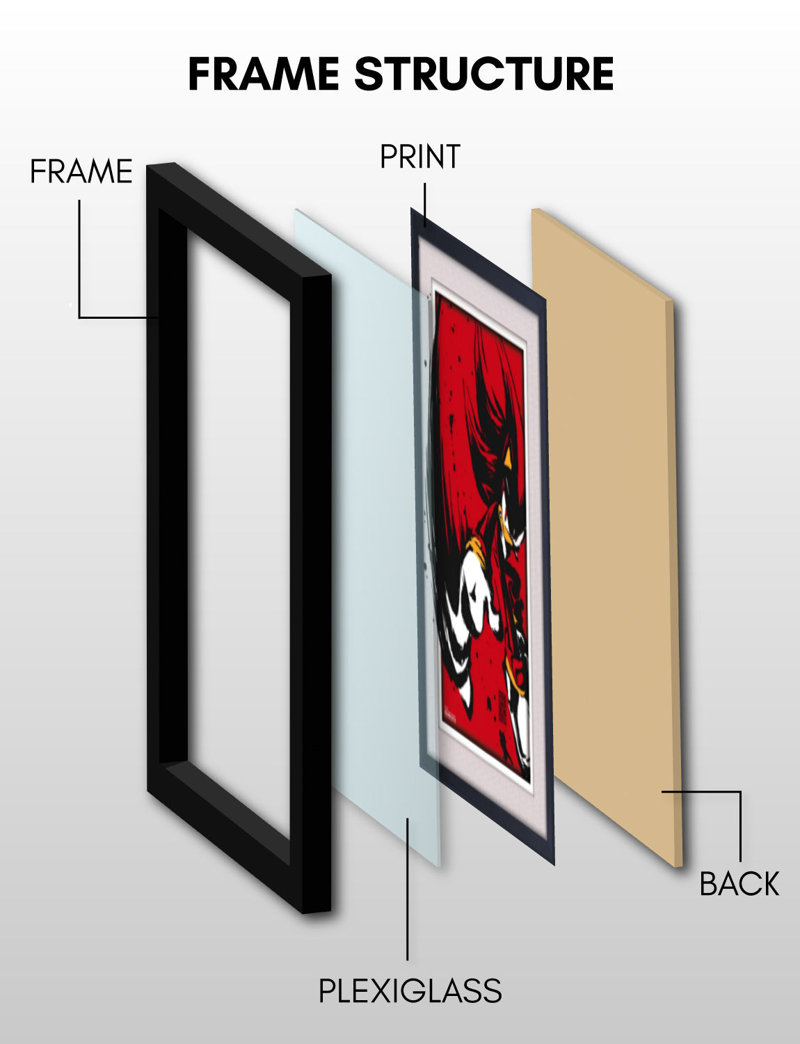 Sonic the Hedgehog™: Shadow Framed Poster (11x17) - Official SEGA Wall Art - view 7