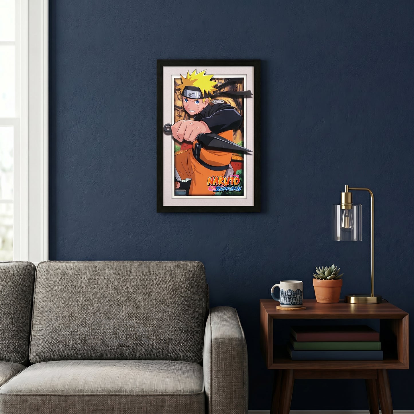 Naruto Shippuden - Defending - 11x17 Faux Matted Print Under Plexi