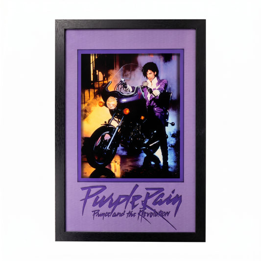 Prince: Purple Rain 11x17 Faux Matted Framed Art Under Plexi Glass