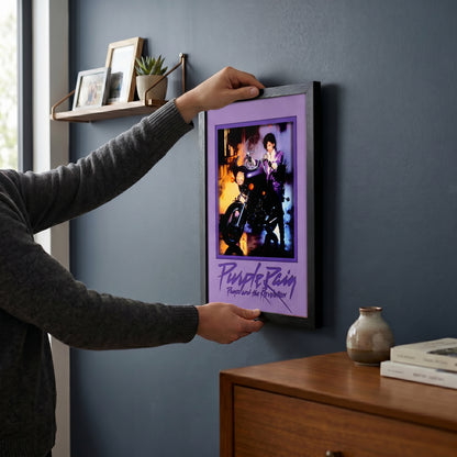 Prince: Purple Rain 11x17 Faux Matted Framed Art Under Plexi Glass