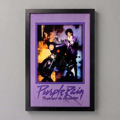 Prince: Purple Rain 11x17 Faux Matted Framed Art Under Plexi Glass