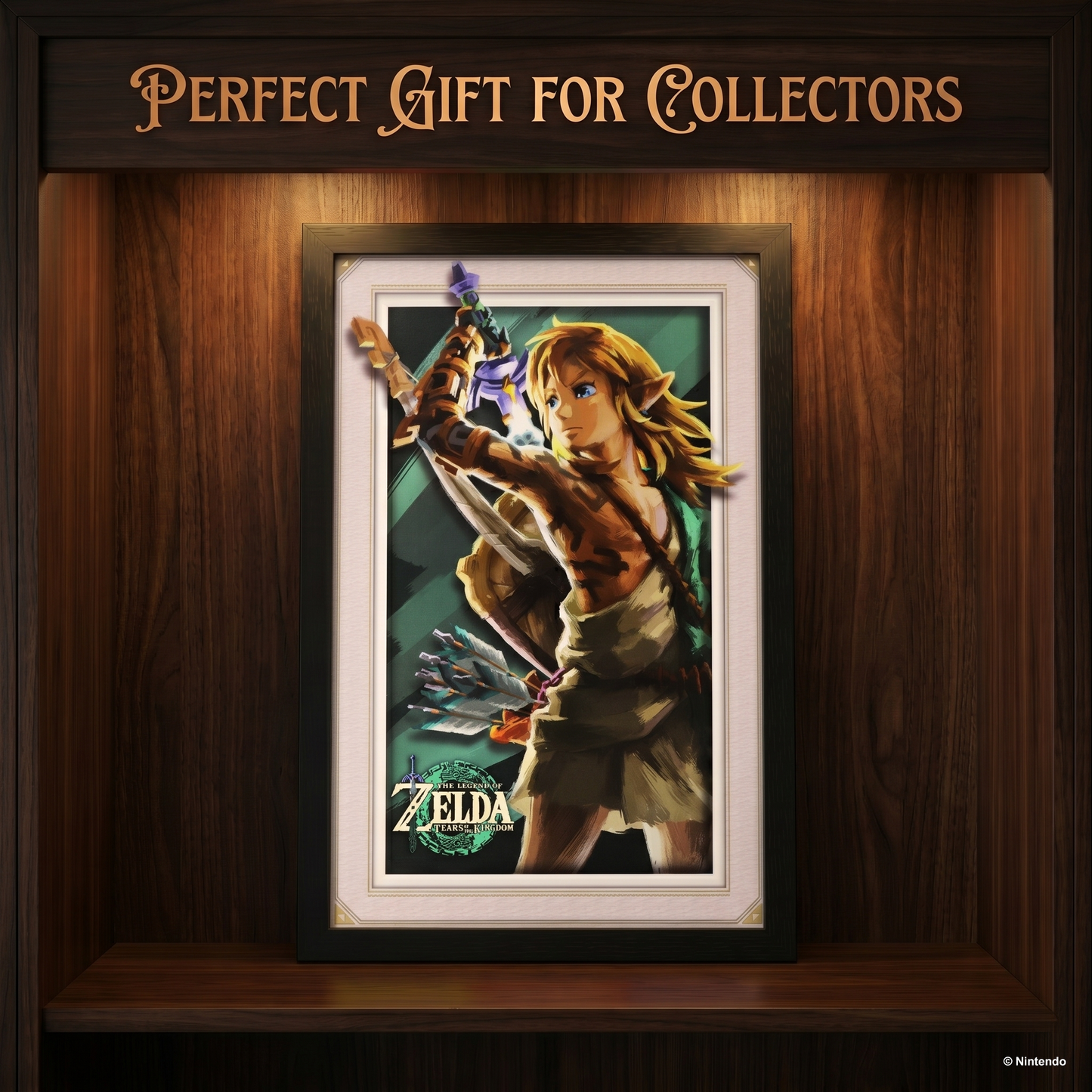 TOTK - Primal Link 11x17 Faux Matted Framed Art Under Plexi Glass