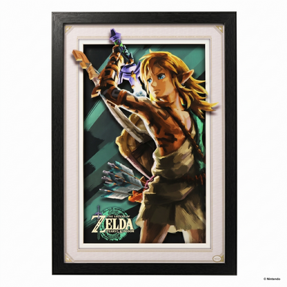 TOTK - Primal Link 11x17 Faux Matted Framed Art Under Plexi Glass