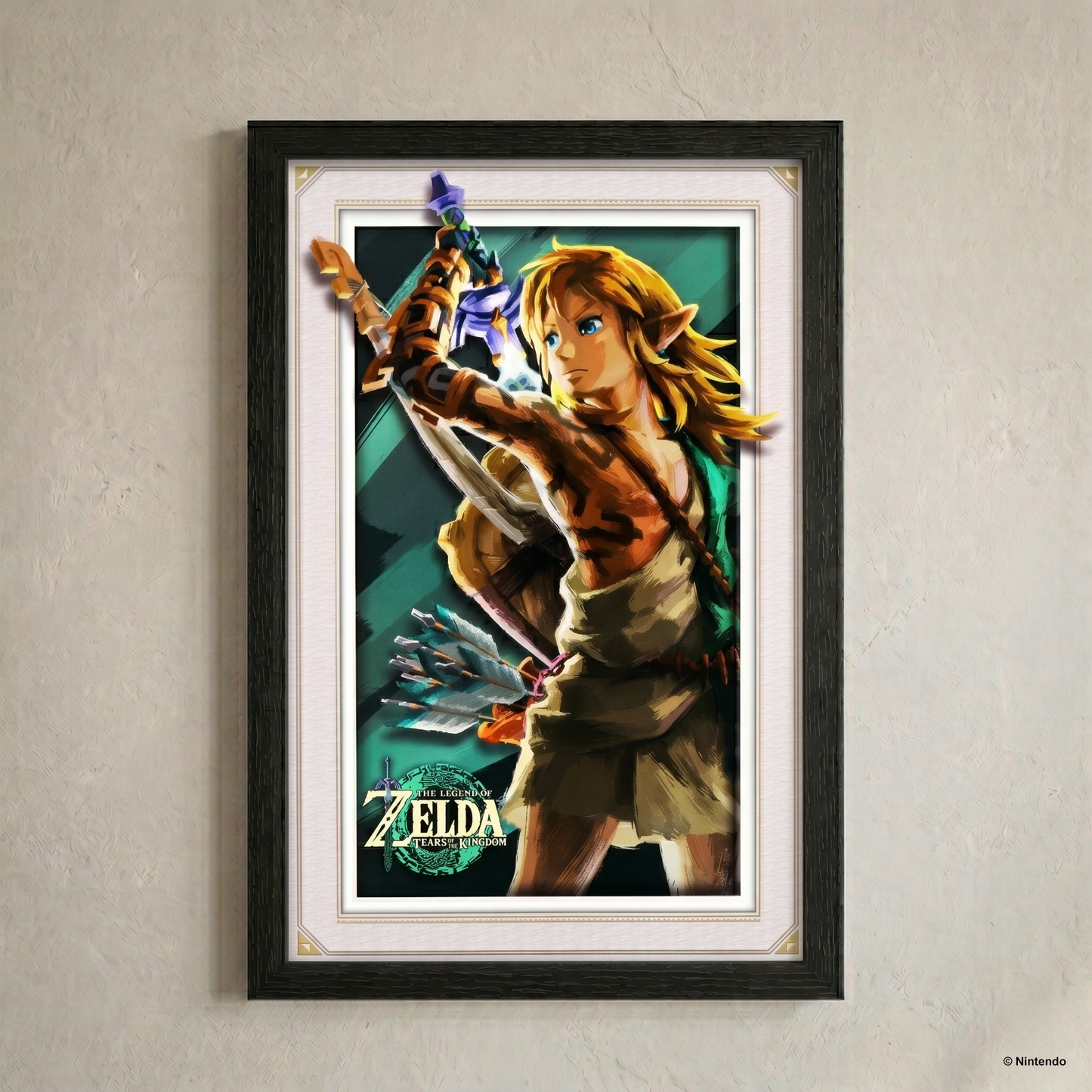 TOTK - Primal Link 11x17 Faux Matted Framed Art Under Plexi Glass