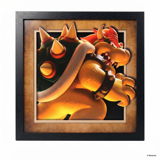 Super Mario - Bowser Heating Up - 12x12 Faux Matted Print Under Plexi