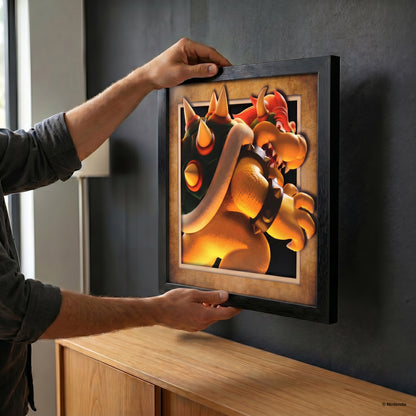 Super Mario - Bowser Heating Up - 12x12 Faux Matted Print Under Plexi