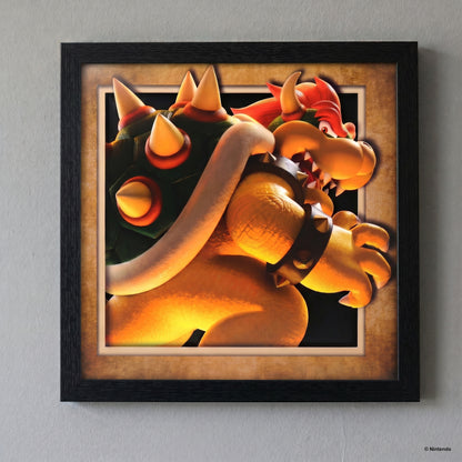 Super Mario - Bowser Heating Up - 12x12 Faux Matted Print Under Plexi