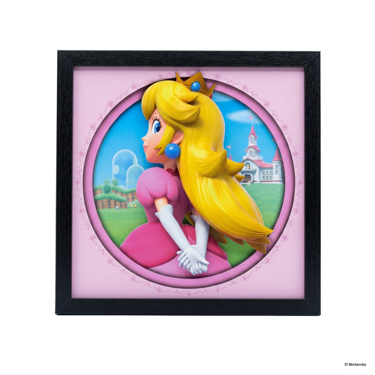 Super Mario-Peach Outside the Castle 12x12 Faux Matted Framed Under Plexi Glass