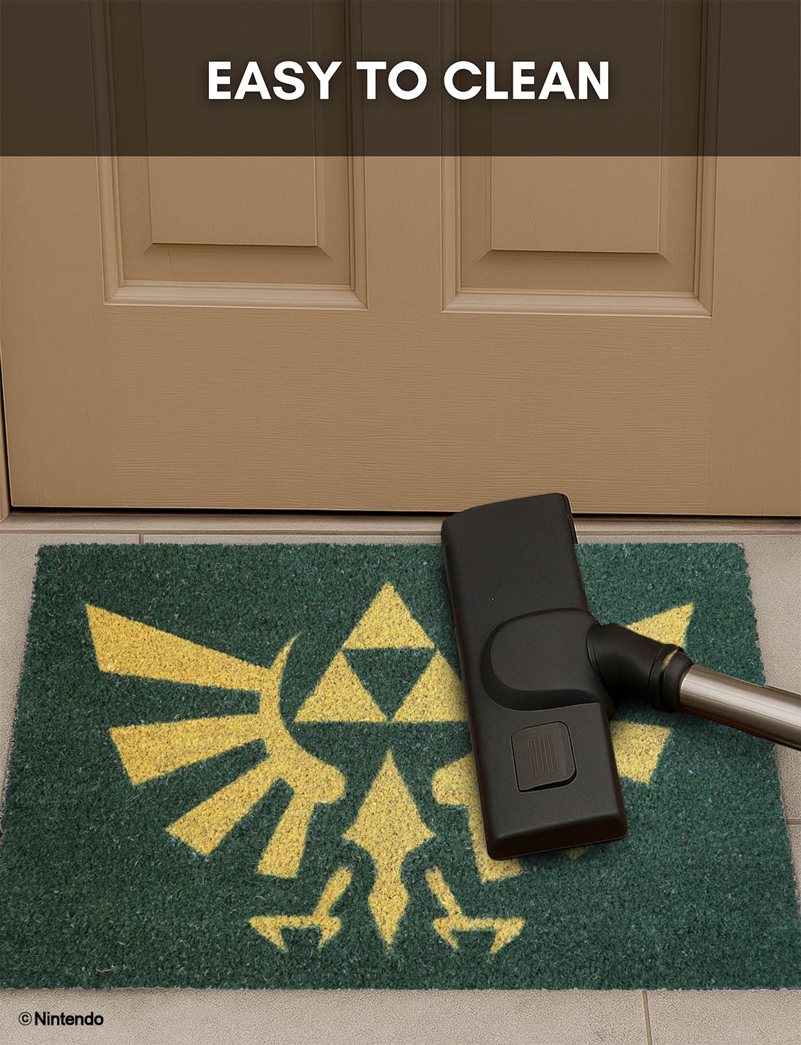 The Legend of Zelda™: Hylian Crest Coir Doormat (29x17) - Official Nintendo Entryway Decor - back view