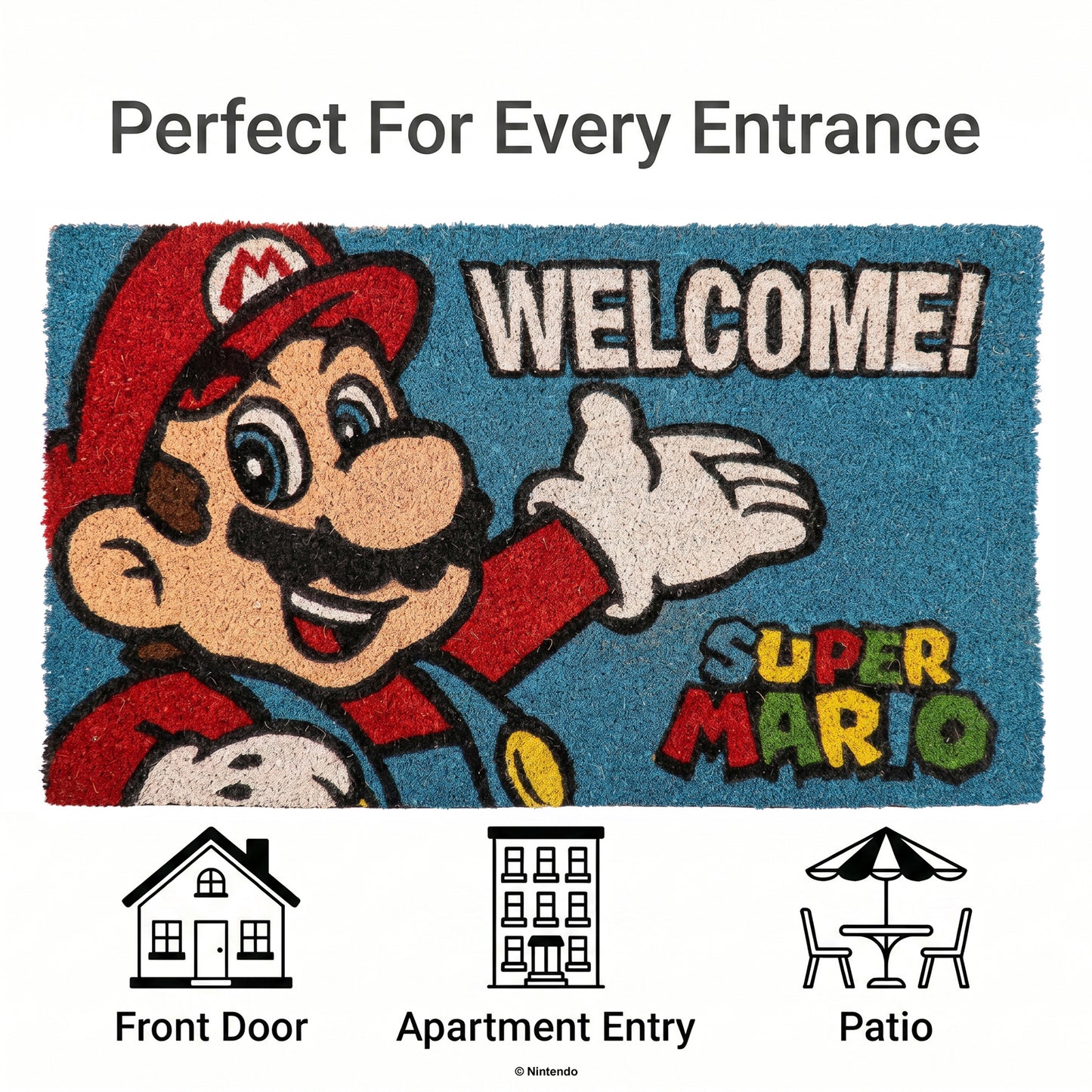 Super Mario™: Mario "Welcome" Doormat (29x17)