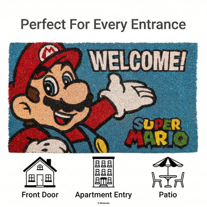 Super Mario™: Mario "Welcome" Doormat (29x17)