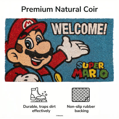 Super Mario™: Mario "Welcome" Doormat (29x17)