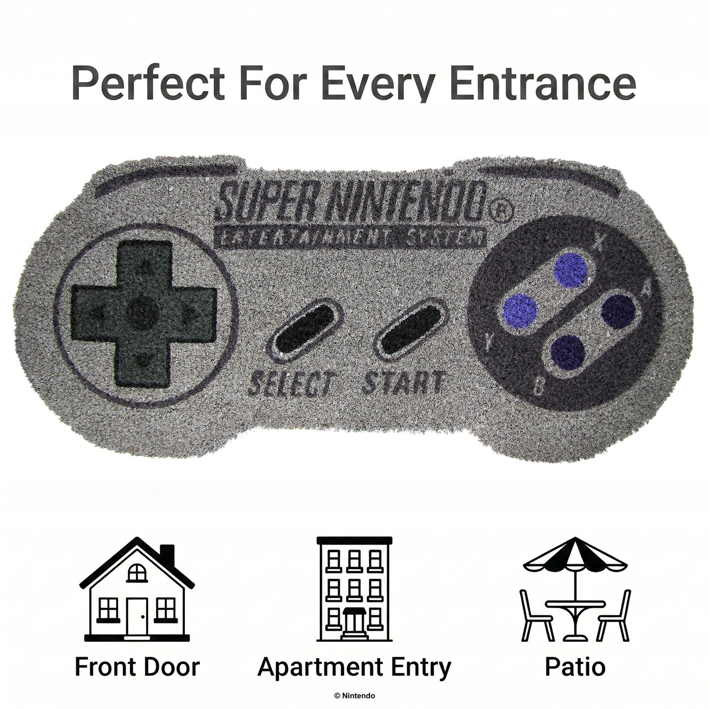 Nintendo - SNES Controller Shaped - 13x19" Doormat