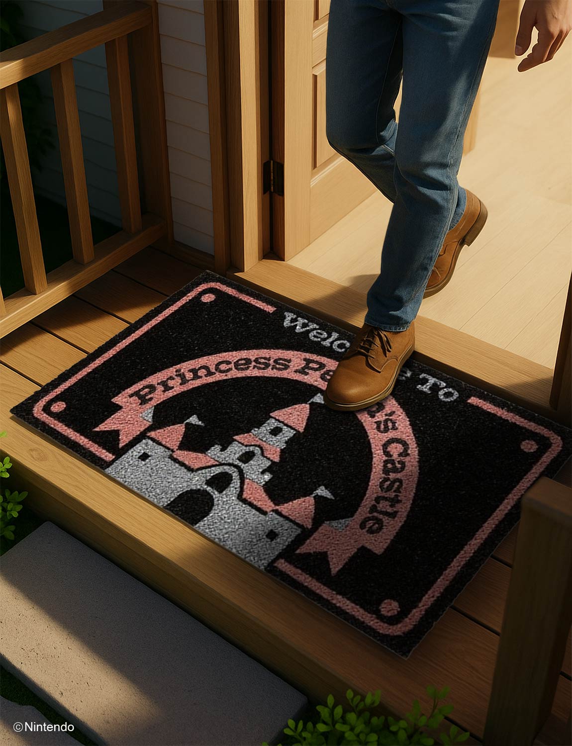 Super Mario™: Princess Peach's Castle Doormat (29x17) - Official Nintendo Decor - detail close-up