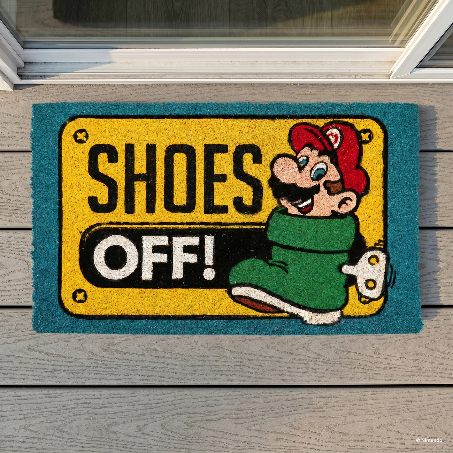 Super Mario™: "Shoes Off" Coir Doormat (29x17)