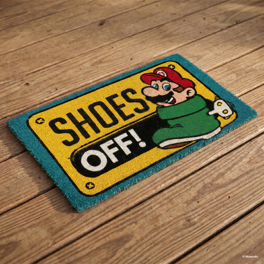 Super Mario™: "Shoes Off" Coir Doormat (29x17)