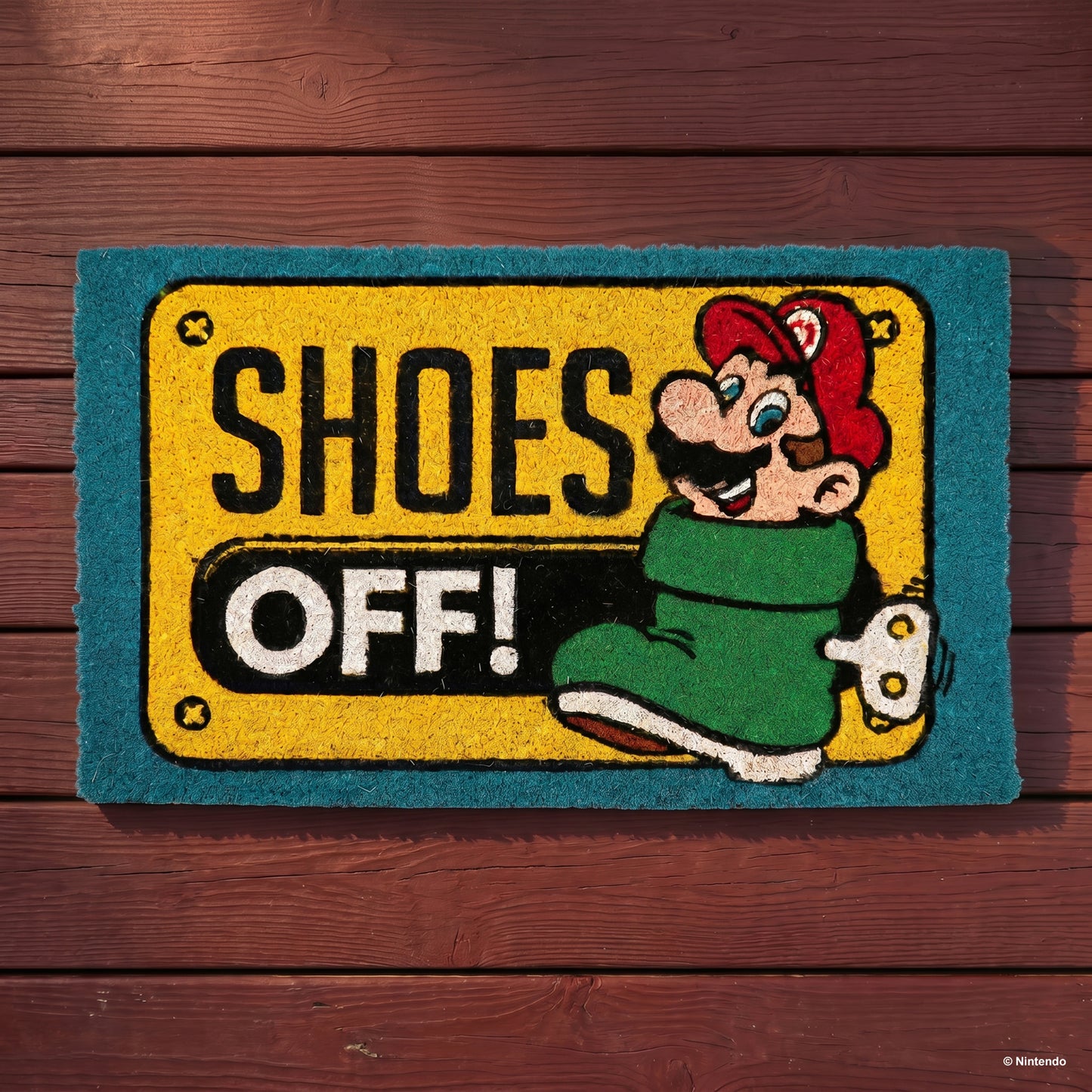 Super Mario™: "Shoes Off" Coir Doormat (29x17)