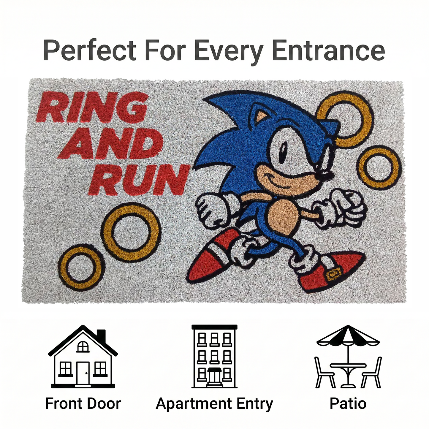 Sonic The Hedgehog - Ring And Run - Doormat