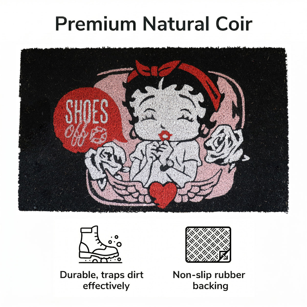 Betty Boop - Shoes Off Coir Doormat (29x17)