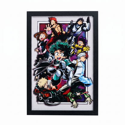 My Hero Academia - Heroes - 11x17 Faux Matted Print Under Plexi