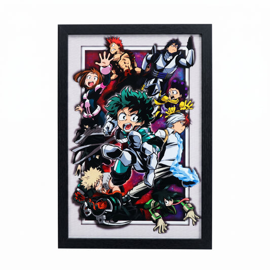 My Hero Academia - Heroes - 11x17 Faux Matted Print Under Plexi