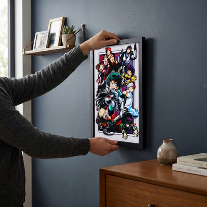 My Hero Academia - Heroes - 11x17 Faux Matted Print Under Plexi