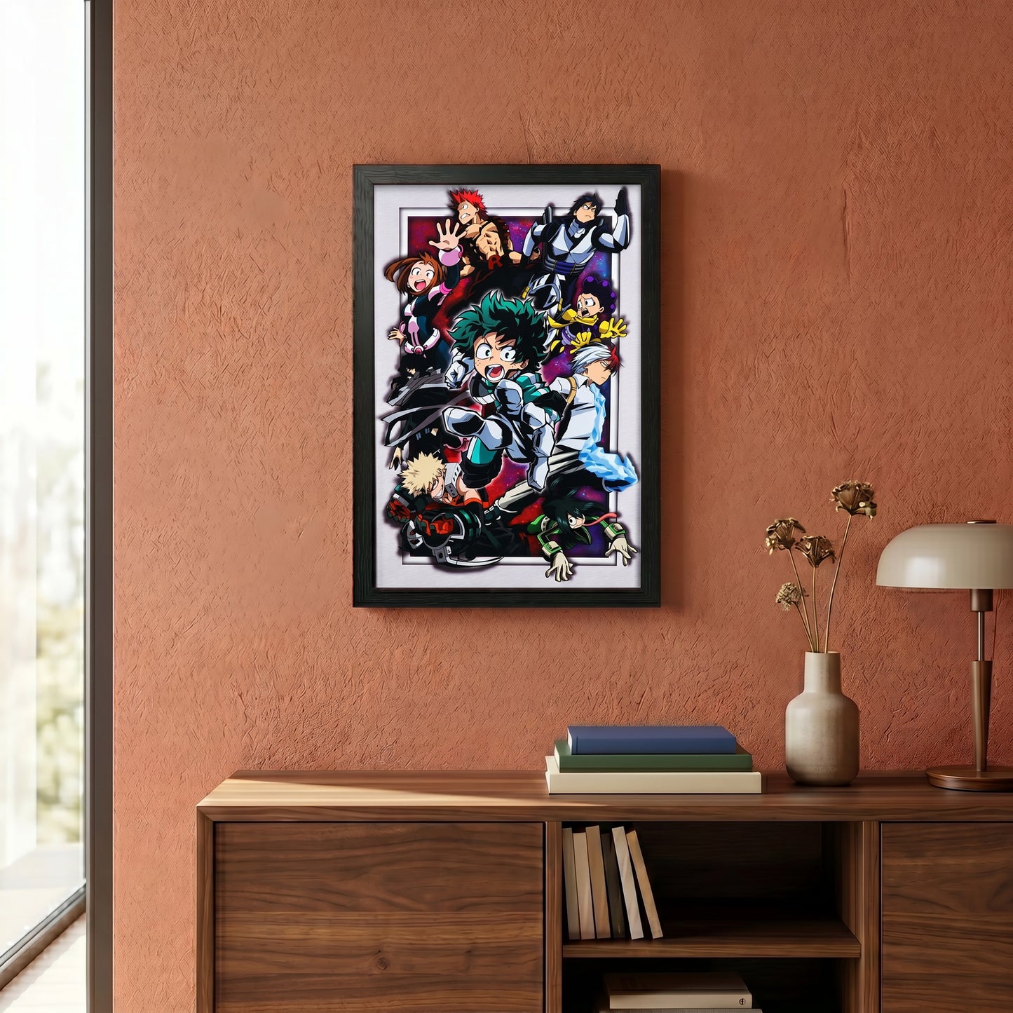My Hero Academia - Heroes - 11x17 Faux Matted Print Under Plexi