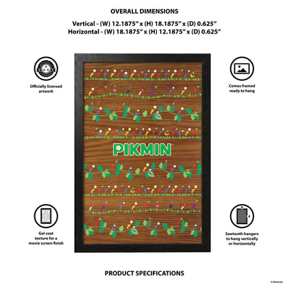 Pikmin - Pattern – 11" x 17" Framed Gel-Coat Print