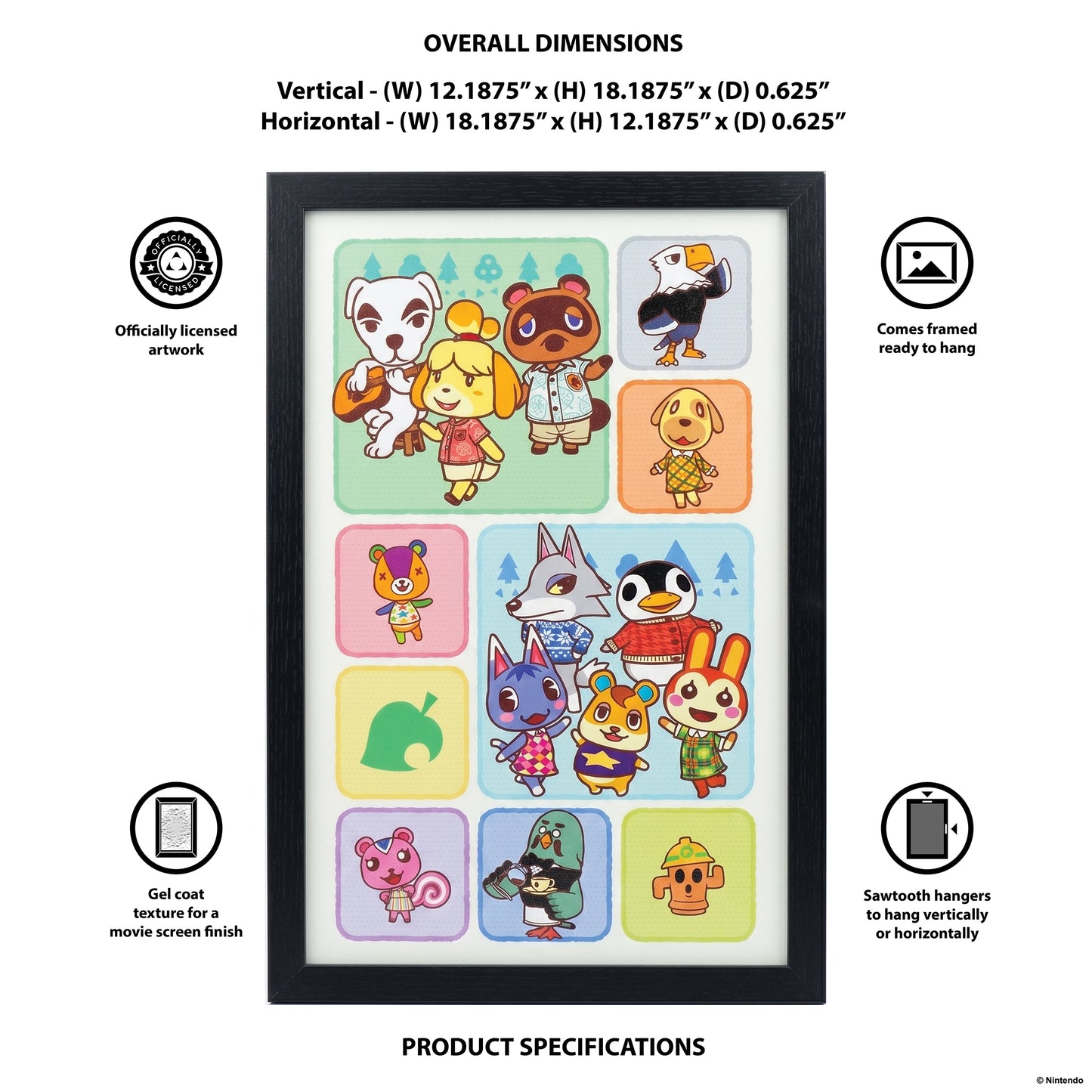 Animal Crossing - Scene Grid - 11x17 Framed Gel Coat