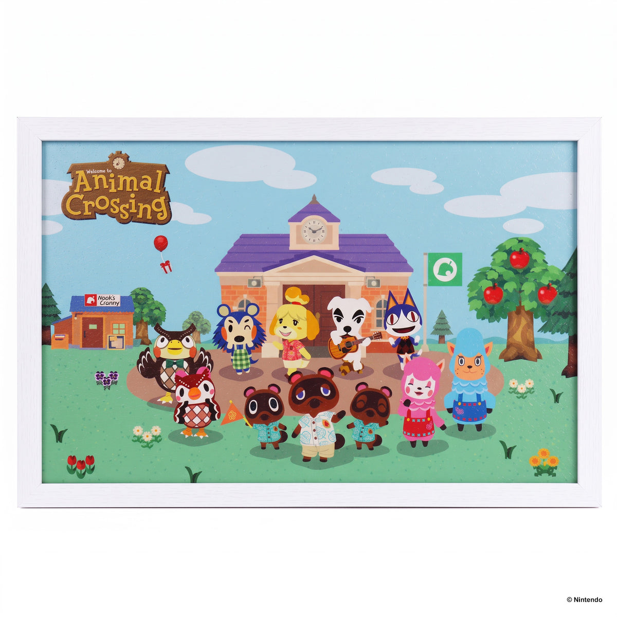 Animal Crossing - Town Square – 11" x 17" Framed Gel-Coat Print