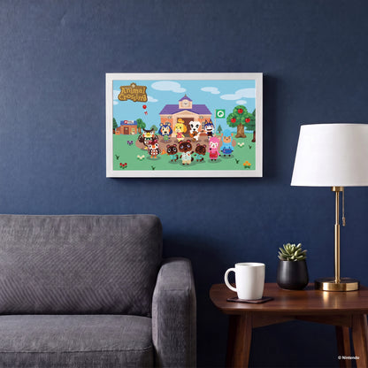 Animal Crossing - Town Square – 11" x 17" Framed Gel-Coat Print